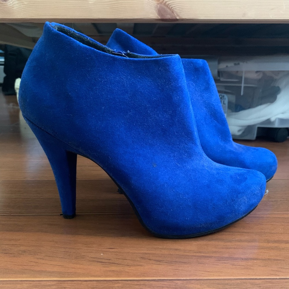 Call it Spring Blue Suede Booties